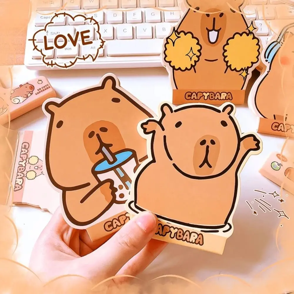 Cuaderno Kawaii Capybara para hacer lista, diario portátil, Mini Bloc de notas pequeño de dibujos animados para estudiantes