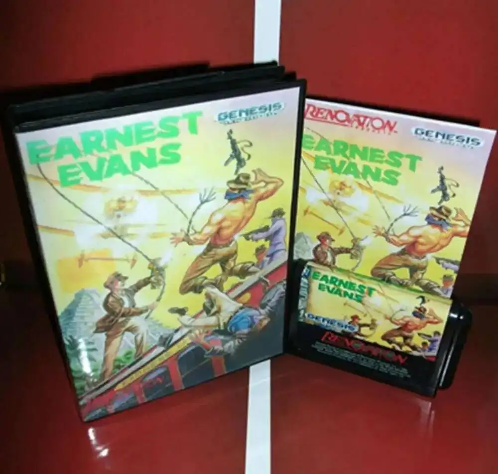 

Earnest Evans с коробкой и ручным картриджем для 16-битной игровой карты Sega MD системы Megadrive Genesis