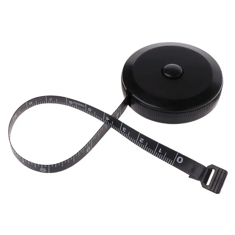 Black Soft Tape Measuring 1.5m for Body Measuring Tape Cloth Measuring Tape Physicians Dual Sided Retractable Tool 40JE