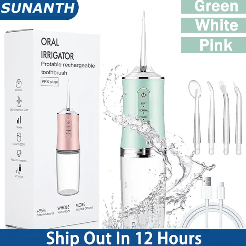 Oral Irrigator USB Fast Charging Type Oral Irrigator 3 Modes 4 Jet Tips Teeth cleaning machine PortableMouth Washing Machine