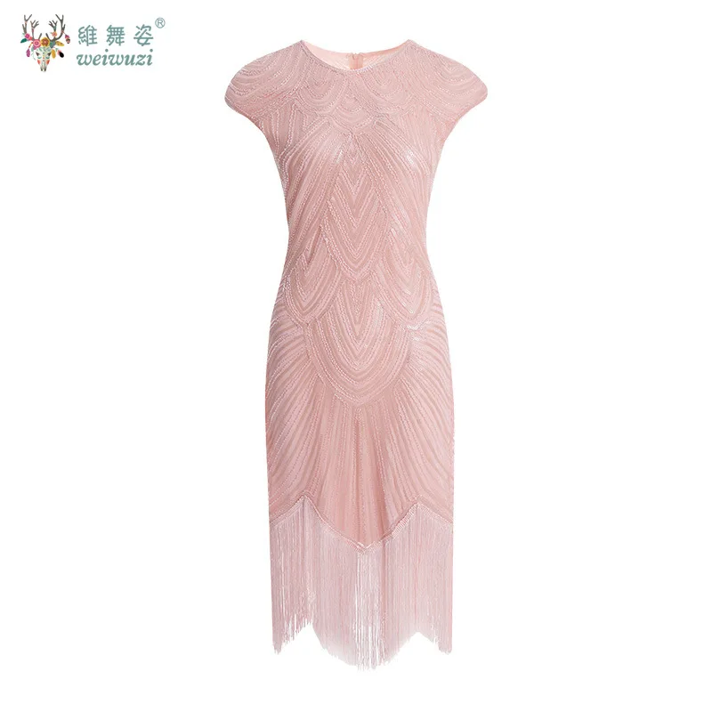 Gaun Payet Rumbai Elegan dan Atmosfer dengan Teknik Sulaman Manik untuk Pesta Malam Formal, Tarian, dan Pertemuan