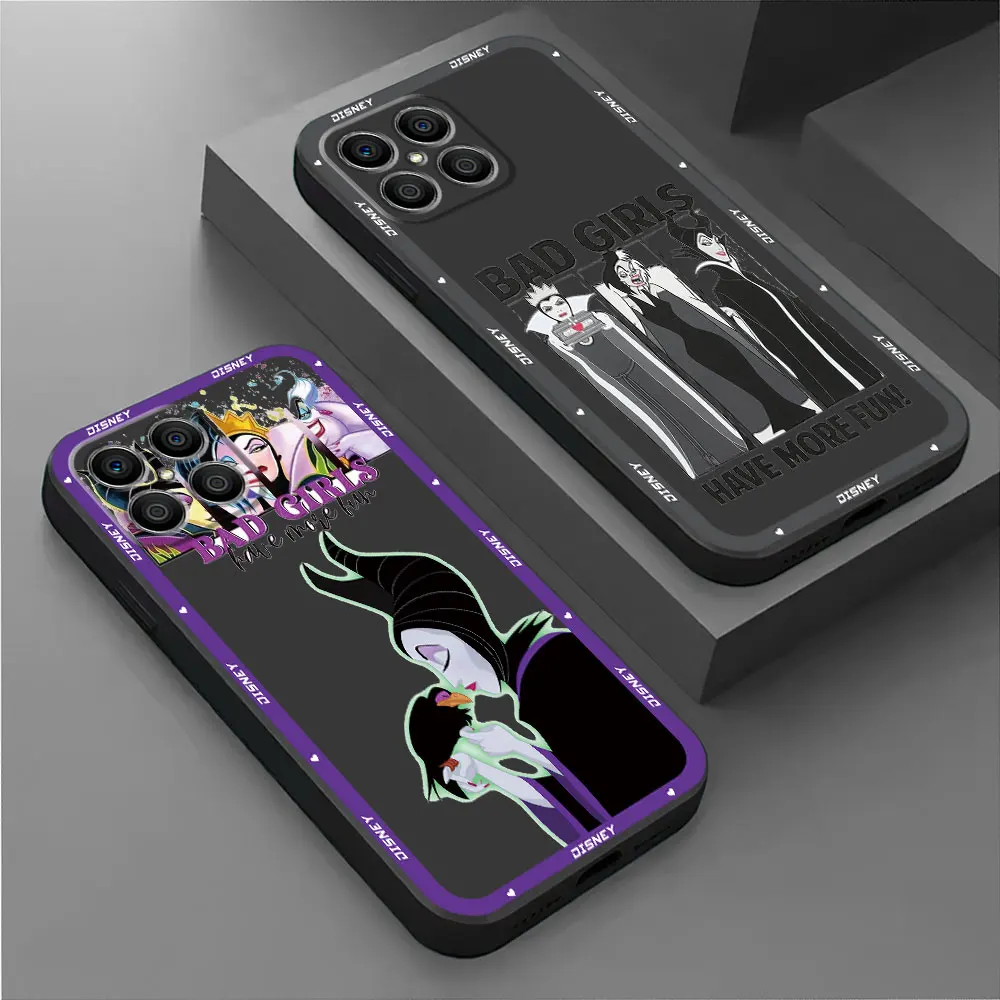 Disney villain queen Anime Case for Honor 70 X6a 90 Pro X8a X9a 8X Magic5 Lite X6 X8 X7 Magic5 Black Soft Cover Shockproof 