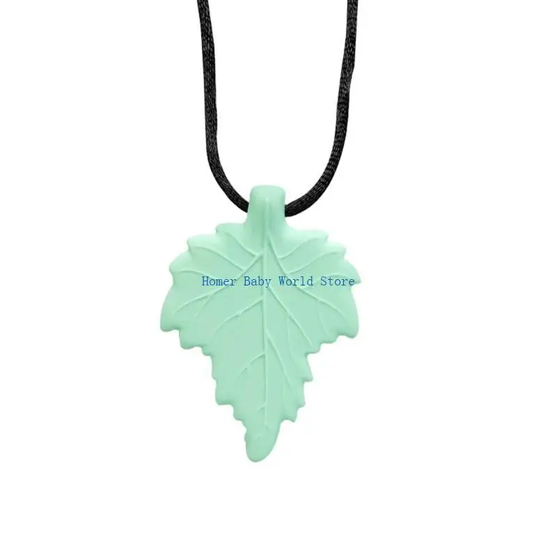 B2QD سيليكون الطفل التسنين مضغ لعبة الكرتون ورقة قلادة لعبة مضغ لتقوم بها بنفسك مصاصة ملحقات السلسلة دش هدية