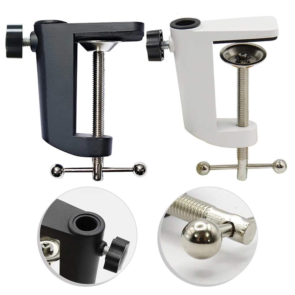 C-shaped Desk Clamp Aluminum Alloy Clamp Home Office Setup Adjustable Desk Mount Stable Metal Base Scratch Protective Pad