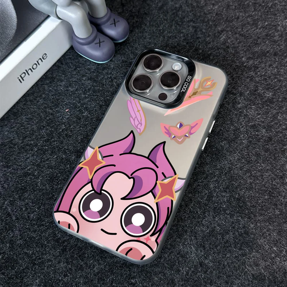 V-Valorant Game C-Character Art Phone Case IMD Color Silver Shell For IPhone 16 15 14 13 12 11 X XR Pro Max Plus