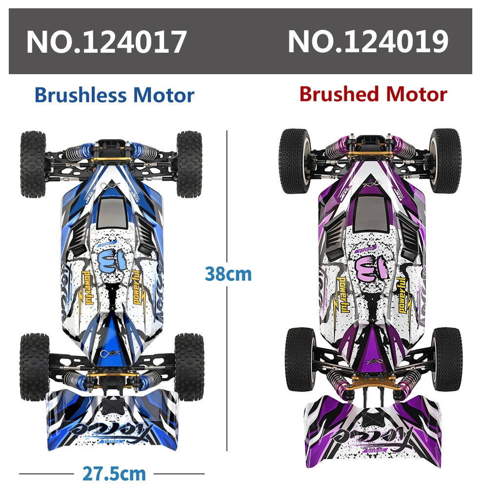 WLtoys 124017 124016   75 KM/H 2.4G Racing RC Auto Borstelloze 4WD VS 124018 124019   Geborstelde elektrische hoge snelheid off-road drift voor jongens