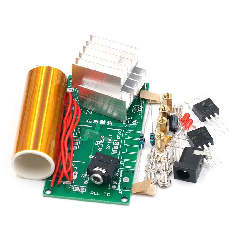 Mini Tesla Coil DIY ชุดอิเล็กทรอนิกส์ DC 15-24V 15W Tesla Music Coil Plasma ลําโพงสนุกชุด Arc Plasma Magical ของเล่นวิทยาศาสตร์