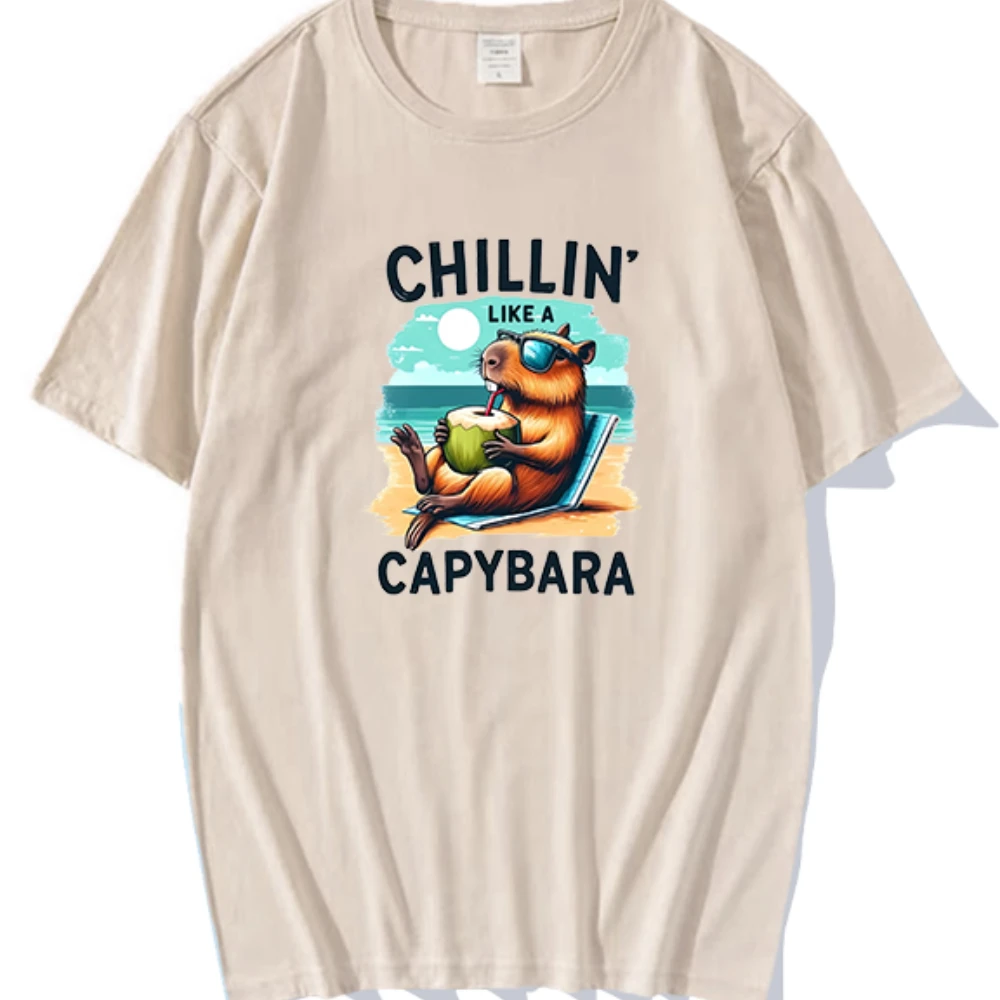 Capibara y2k Śmieszne Kreskówki Minimalistyczne Męskie T-shirty Damskie Neutralne Casualowe Topy Oryginalne Kobiety ropa de mujer grafika mężczyźni t shirty