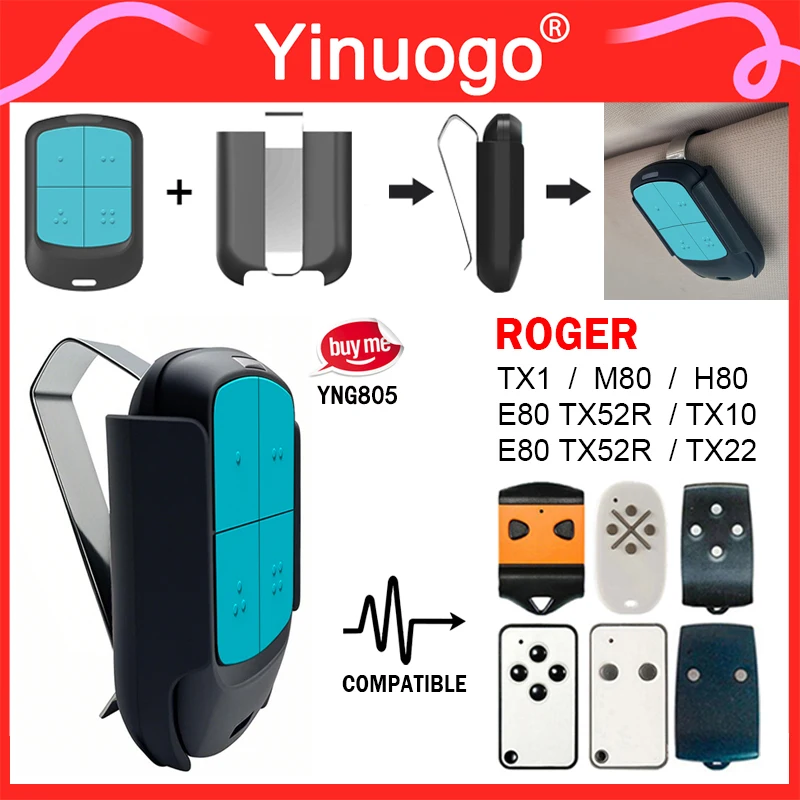 YNG805 для ROGER E80 TX52R TX54R пульт дистанционного управления для гаражных ворот 433,92 МГц ROGER E80TX52R E80TX54R TX12 TX14 H80 TX22 M80 TX44R YNG805 для ROGER E80 TX52R TX54R пульт дистанционного управления для гаражных ворот 433,92 МГц ROGER E80TX52R E80TX54R TX12 TX14 H80 TX22 M80 TX44R