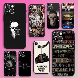 A-AHS-S A-American H-Horror S-Story Phone Case For iPhone 15,14,13,12,11,Plus,Pro Max,XS,X,XR,SE,Mini,8,7 ilicone Black Cover