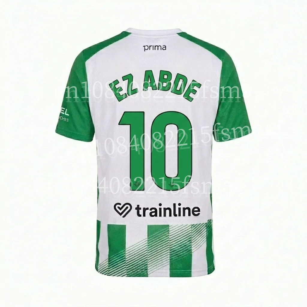 2026/27 Spanisches BET Grün-Weiß Gestreiftes Fußballtrikot Kurzarm Schnelltrocknend Atmungsaktives Fußballshirt Team-Trainingsuniform Top – Detail 7
