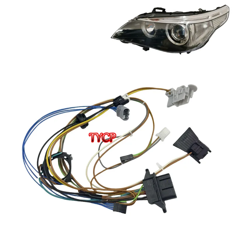 

Подходит для BMW 5 серии E60 E61 2005-2007, жгут проводов фар E60, внутренняя проводная группа фар, вилка без AFS