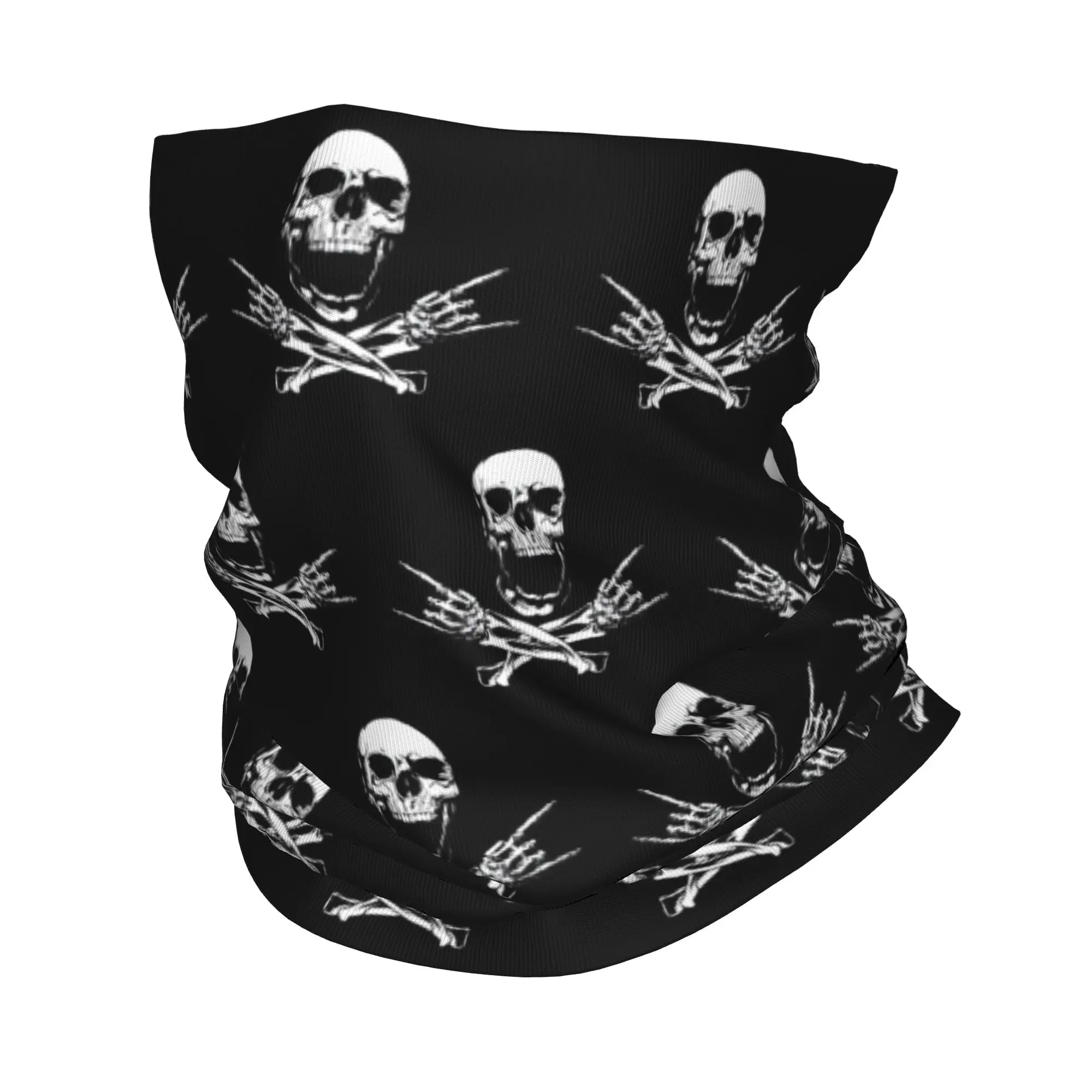 Custom Rock And Roll Bandana Neck Gaiter Windproof Face Scar