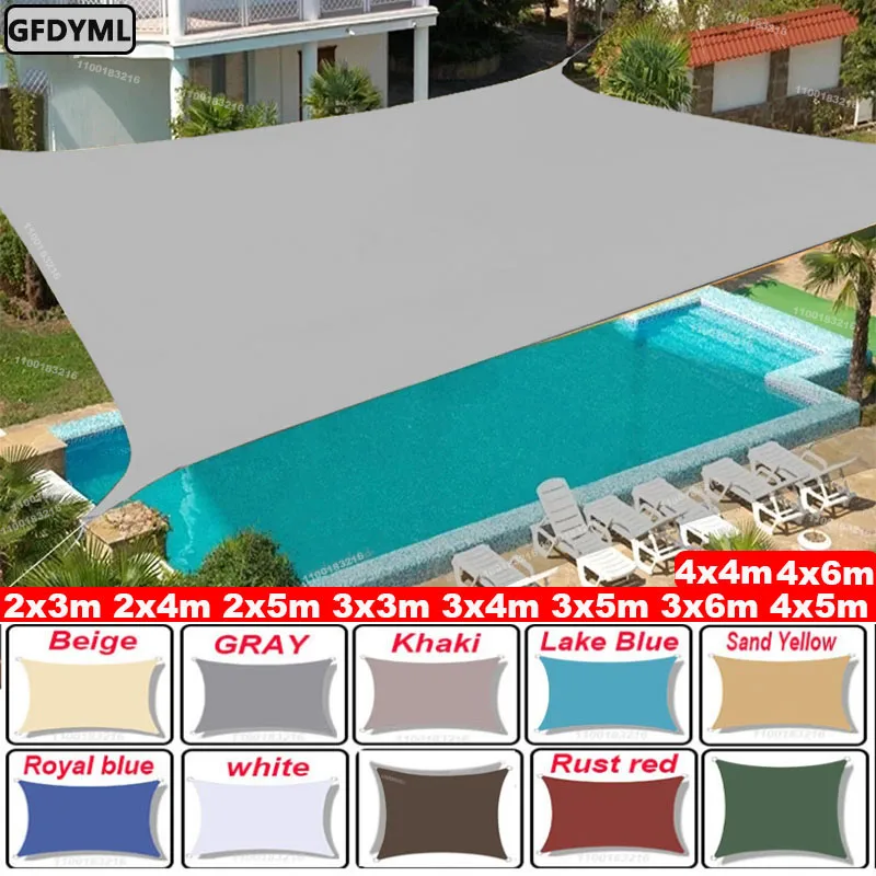 Awning Waterproof Sunshade Sail Outdoor Terrace Lawn Beach Garden Carport Backyard Deck Pavilion Awning