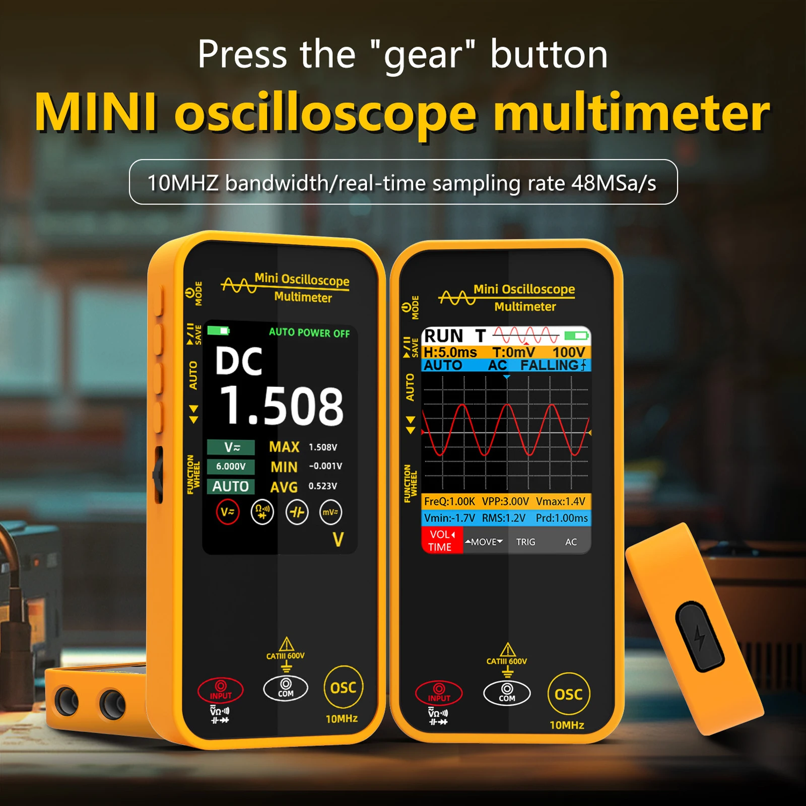 

2-in-1 Graphic Digital Multimeter Oscilloscope High-precision Multitester Resistance Voltage Capacitance Hz Continuity Tester