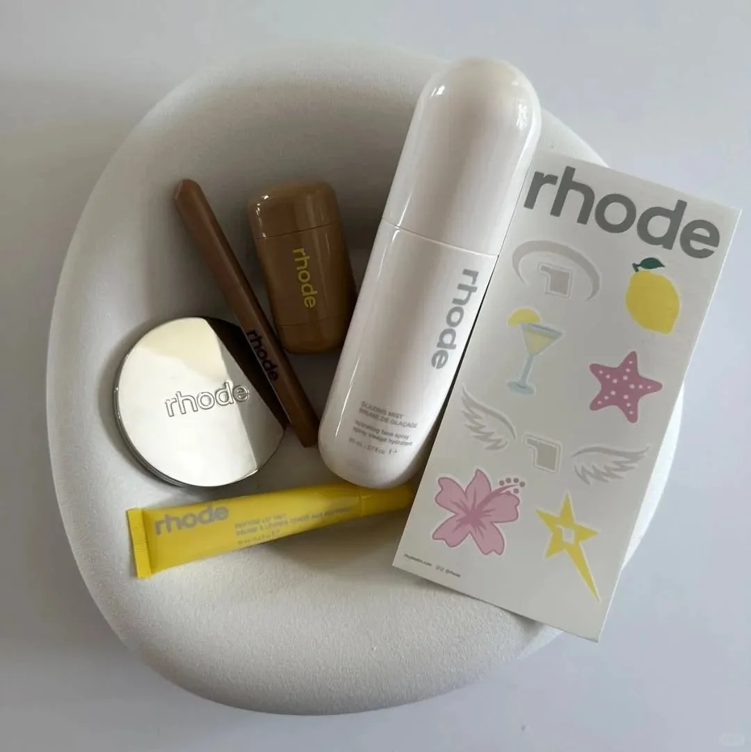 RHODE Cosmetics Peptide lip treatment New Lemontini Lip Glosses Skincare Products Face Cream Storage Bags Make Up Mirror Sticker