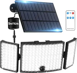 LED Solar Lamp Outdoor Motion Sensor Solar Flood Lights IP65 Waterproof Wall Lights Sunlight Street Light for Garden Lamp 3 Mode