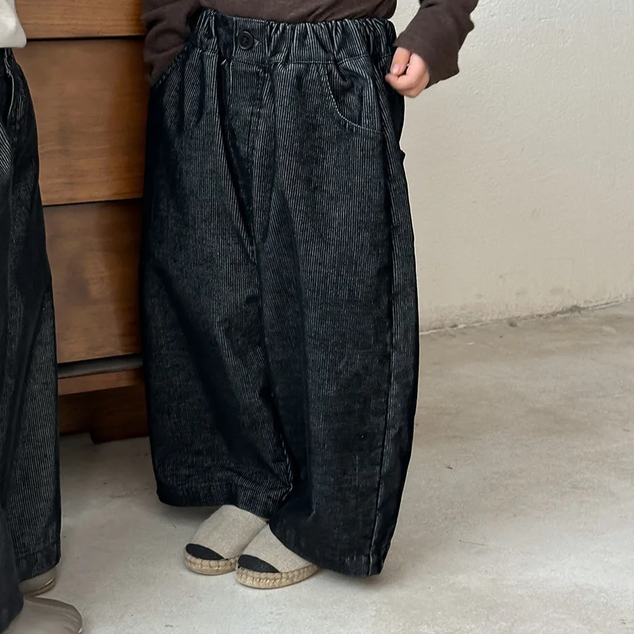  2025 خريف الاطفال الدنيم السراويل الطويلة الفتيان الفتيات الرجعية مستقيم الساق سروال قصير القطن جينز غير رسمي ل 1-8 سنوات #4