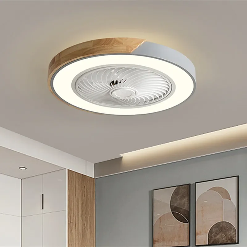 

Nordic Smart Ceiling Fans With Light For Living Room Dining Blades Reversible 6 Speed 52cm Fans Lighting 36W Low Floor Fans Lamp