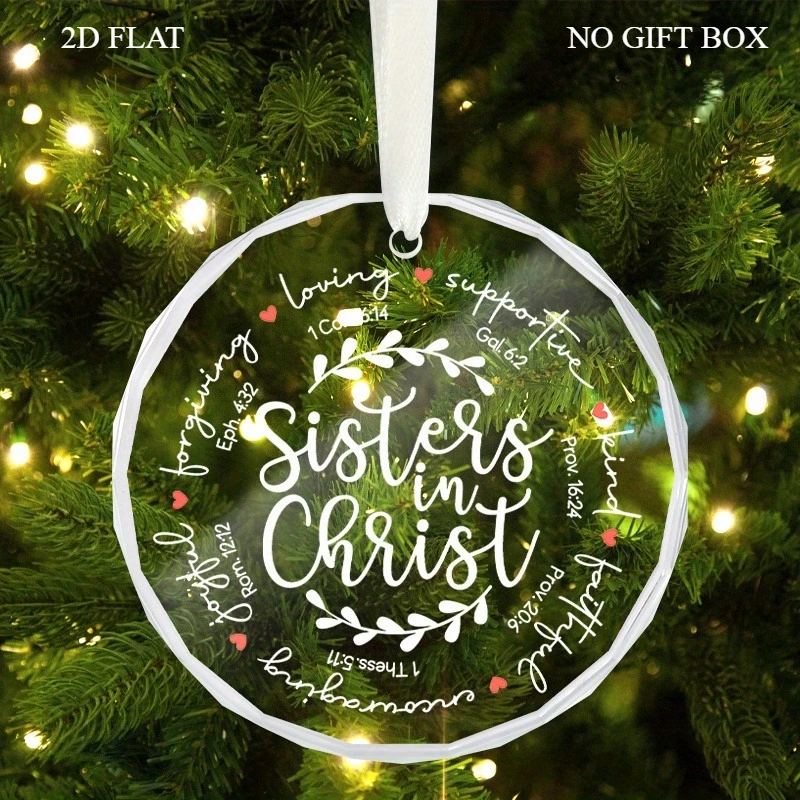 

2D плоские, стеклянные украшения «Сестры Христа» — 20,32x20,32 см (круглый 7,62 см), христианские религиозные памятники, подвесные.