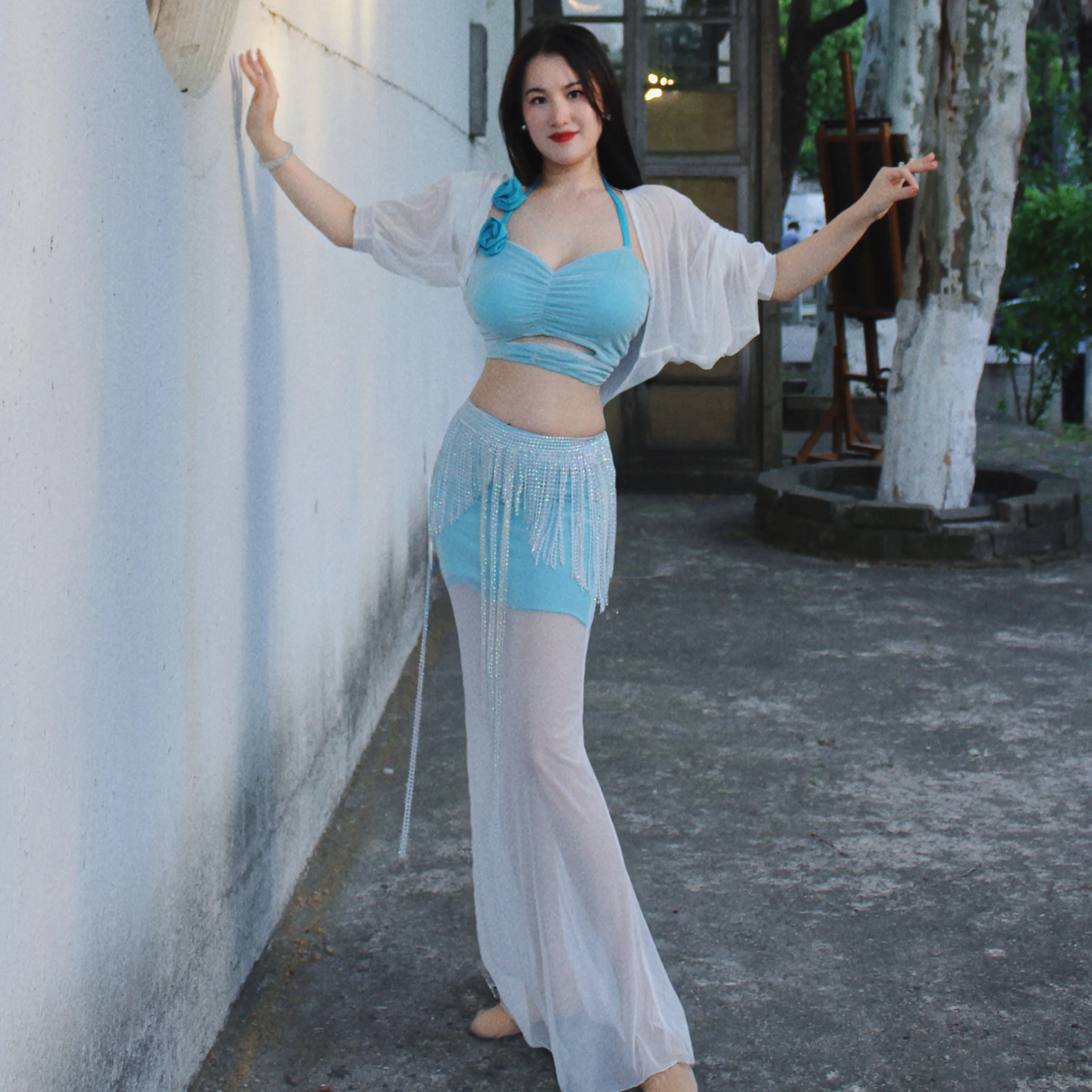 Nieuwe Buikdanskostuum Dames Elegant Geavanceerd Prestatiepak Volwassen Vrouwelijke Oosterse Dans Professionele Oefenkleding