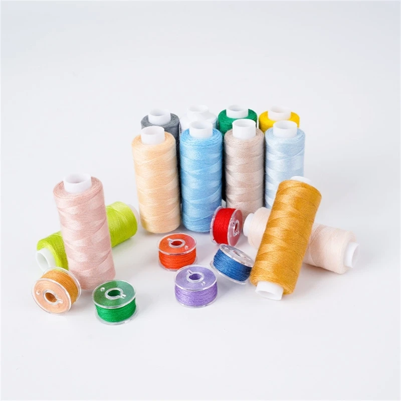 36 Spool Polyester Sewing Thread 36 Color Prewound Bobbins Thread Set with Storage Box for Sewing Machine Stitching