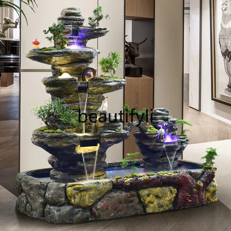 

Rockery fountain, flowing water, fish pond, landscape bonsai, living room balcony, inner and outdoor landscape ornaments07