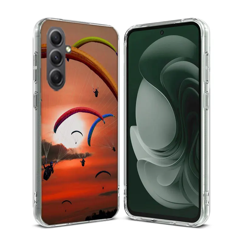 Extreme Adventure Parachuting Case For Phone Samsung Galaxy A12 A22 A32 A52 A52S A13 A23 A33 A53 A14 A24 A34 A54 5G A73 A42 A9 A