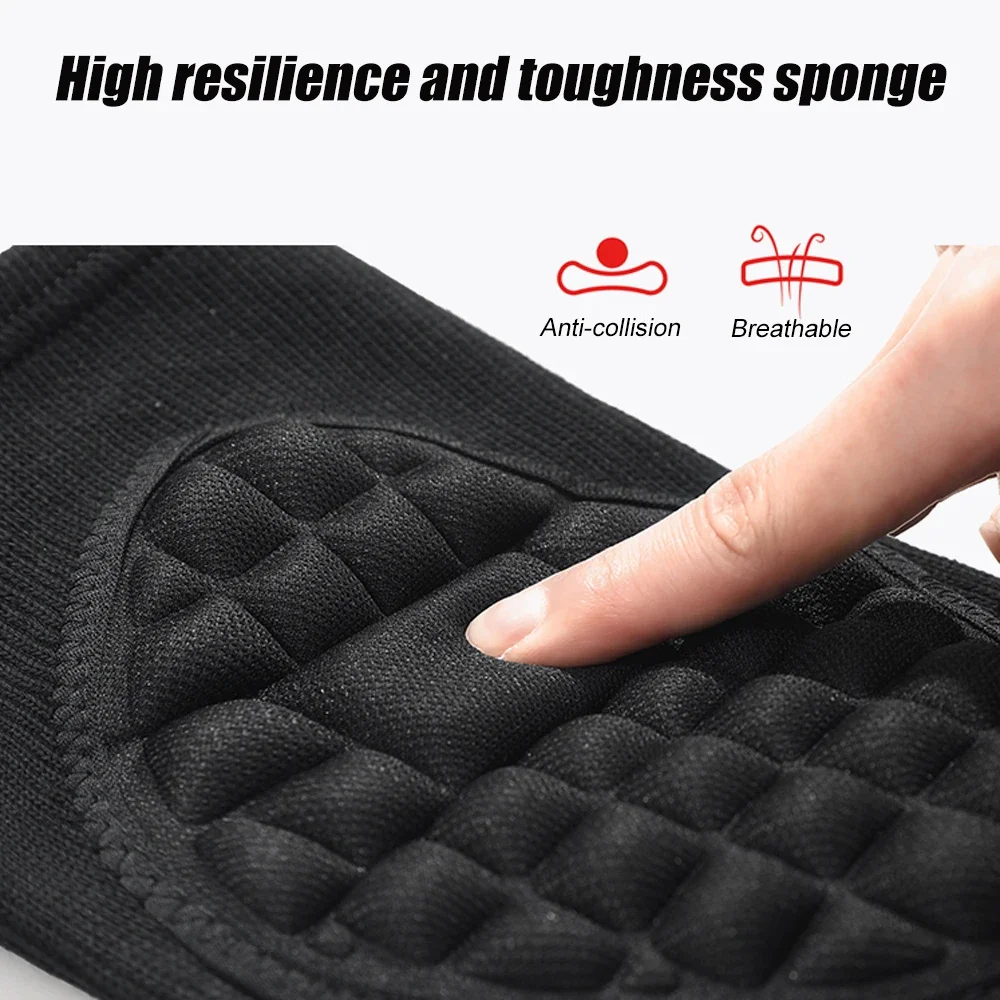 1Pair Anti-Slip Padded Sponge Knee Brace, Breathable Flexible Elastic Knee Pad Support for Football Volleyball Dance Sports