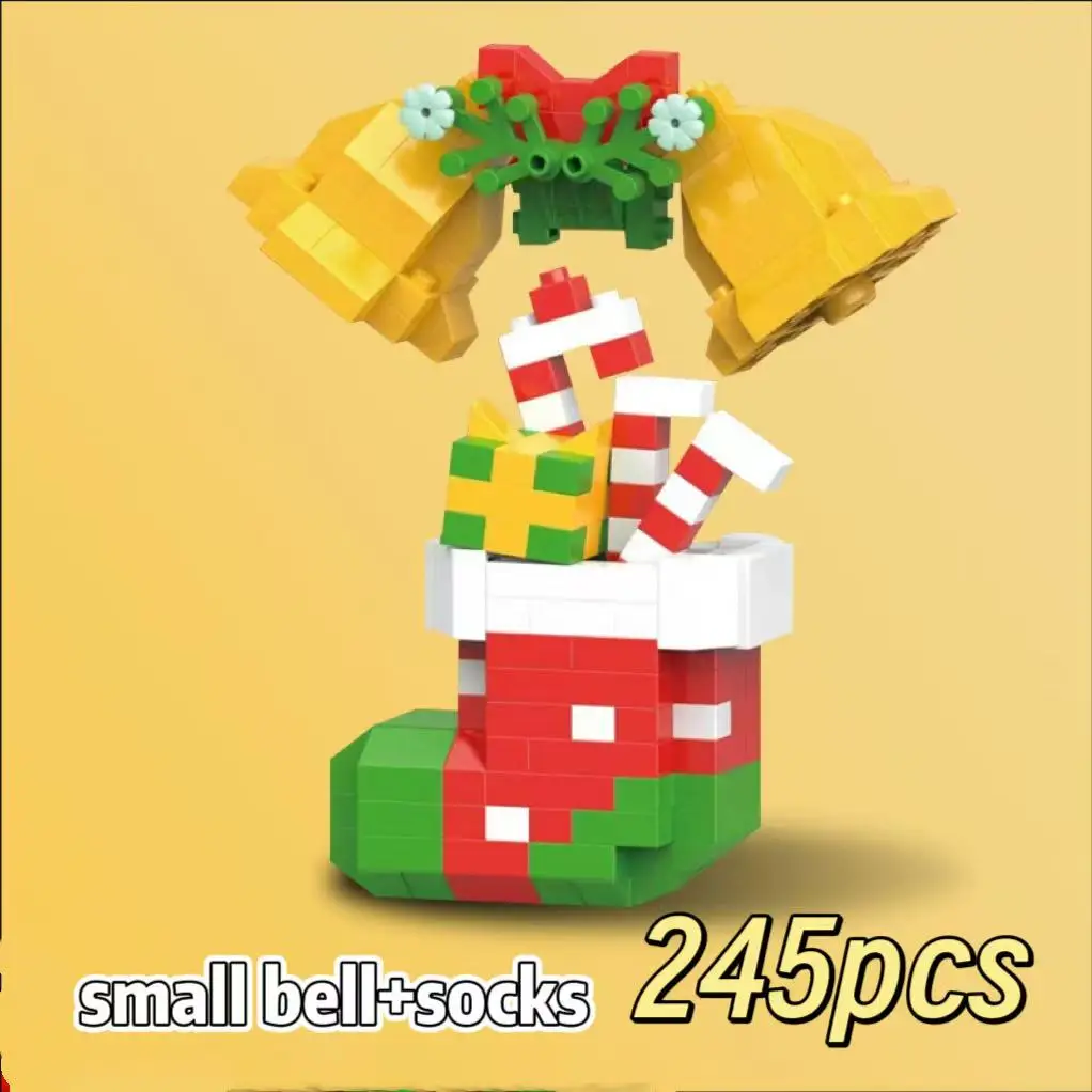 

Рождественские подарки Серия микро строительных блоков Рождественский лось Олень Санта-Клаус Строительные блоки Город Снежный дом Рождественская елка Игрушки Childr