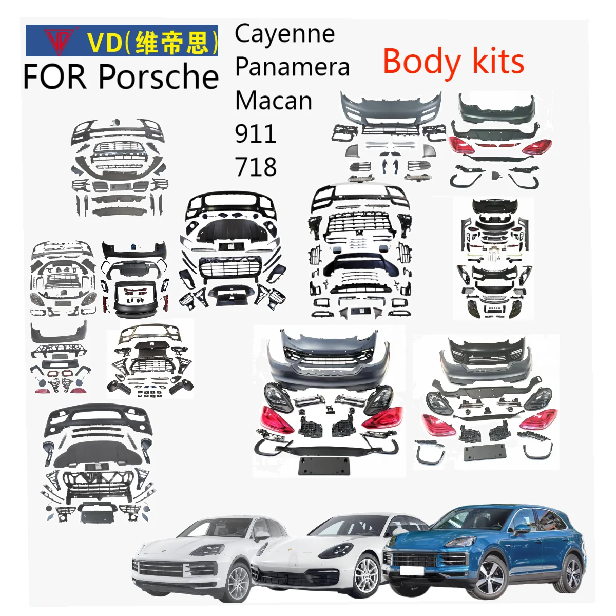 Front bumper assembly body kits for Porsche 2017-2021 Cayenne 9Y0