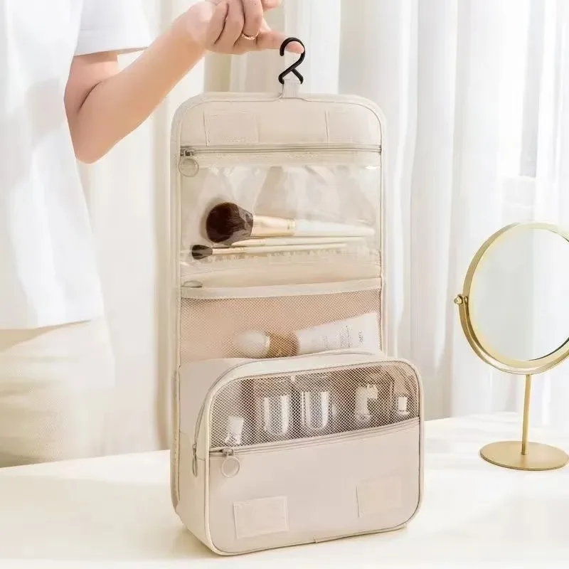 Portable Hook Travel Makeup Bag, Waterproof Wear-Resistant Multi-Layer Storage