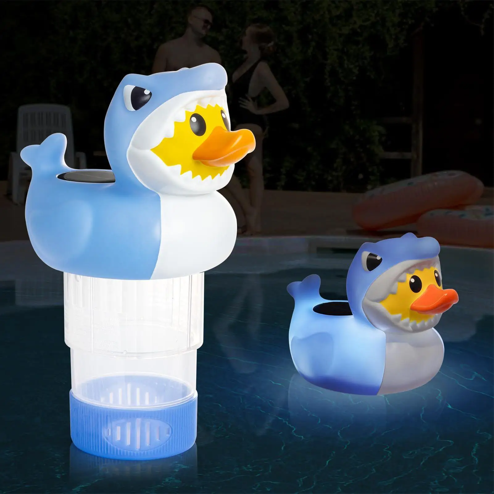 

NEW Swimming Pool Chlorine Floater Dispenser Auto Light Up At Night Solar Energy-Saving Night Light Chlorinator Dispenser