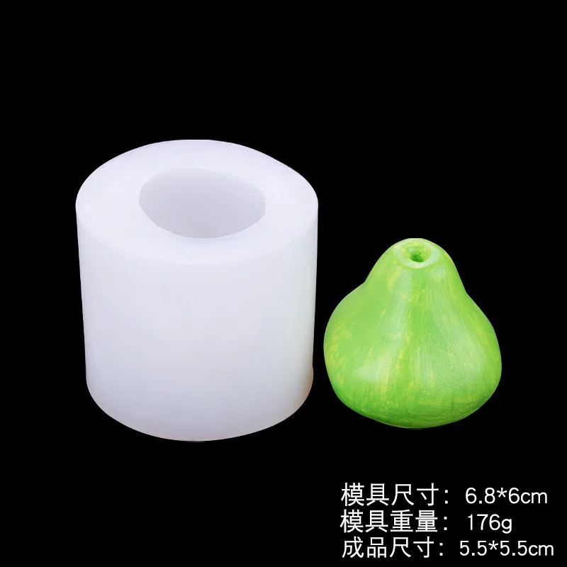 Aromatherapy Candle Diy Mold 3D Simulation Fruit Handmade Aromatherapy Wax Pear Candle Moulds Material Silicone Candle Molds