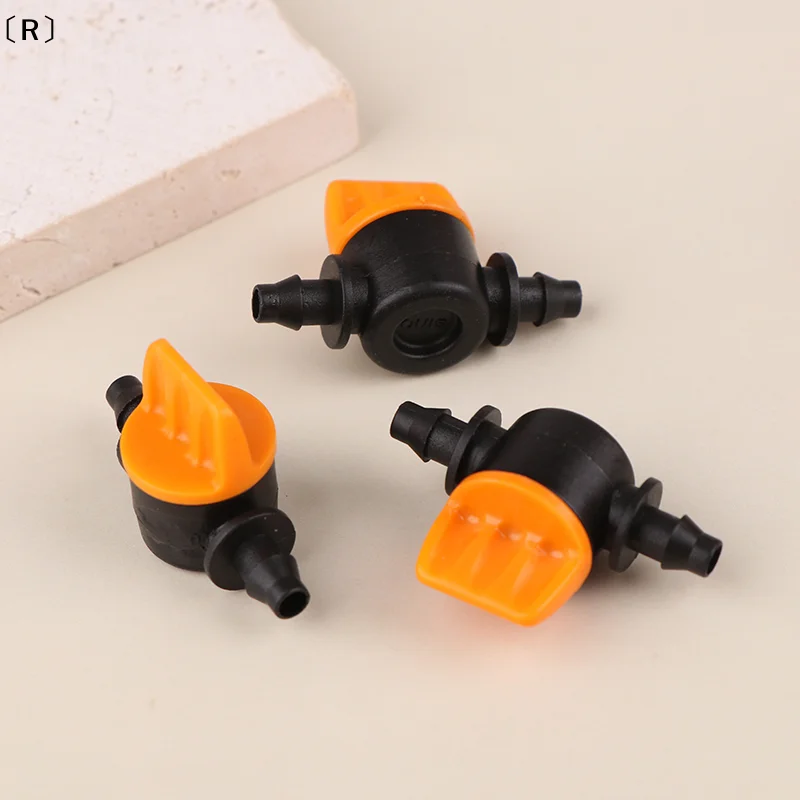 〔R〕10 Stück Tropfbewässerungsventil 4/7 mm Tropfbewässerungsschalter 4 mm PVC-Rohr Tropfbewässerungs-Miniventil für Gewächshaus, Garten, Rasen