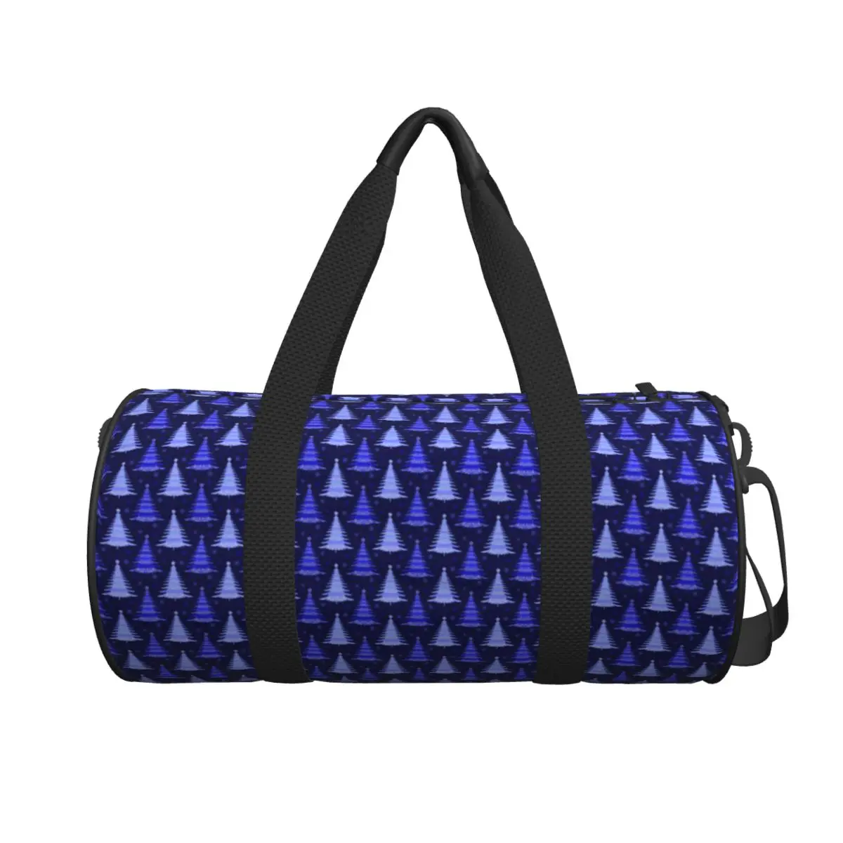 Árvore de natal azul padrão design saco de ginásio oxford sacos de esportes com sapatos design de bagagem bolsa novidade saco de fitness para o sexo masculino