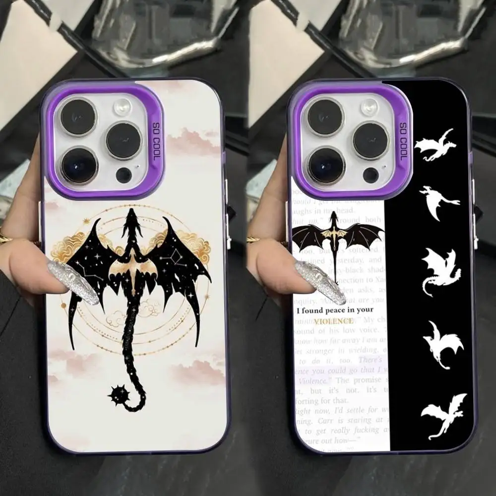 

F-Fourth W-Wing Novel Phone Case For iPhone 16,15,14,17,13,12,11,XS,Mini,Pro,SE,MAX Purple Matte Silicone Cover