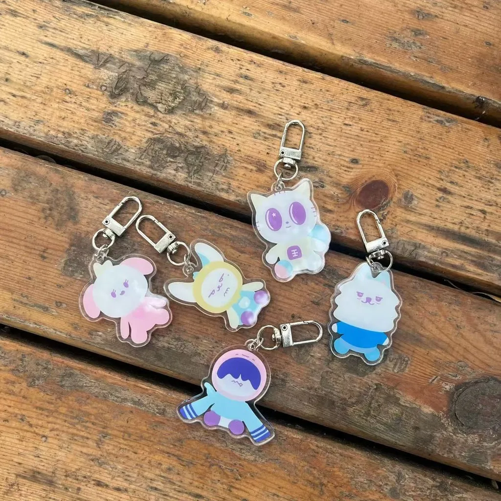 Kpop Idol SOOBIN HUENINGKAI TAEHYUN YEONJUN BEOMGYU Acrylic Keychain Cute Animals Colorful Keyring