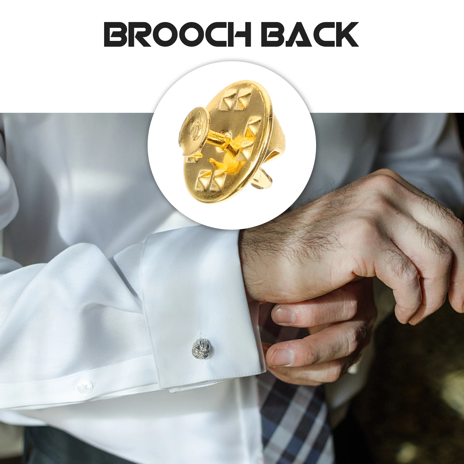 

50 Pcs Brooch Locking Pin Backs Gold Metal Clutch Keepers for Apparel Accessories Lapel Badges Replacement