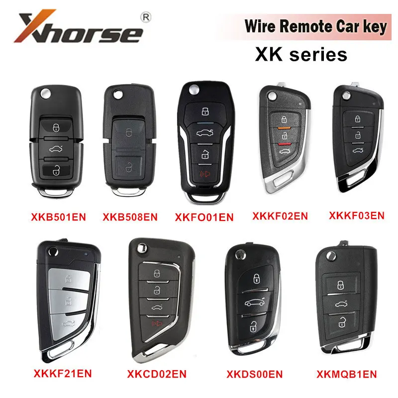 

10pcs Xhorse VVDI Universal Wire Remote Car Key English Version for VVDI2 XKB501EN XKB508EN XKKF02EN XKKF21EN XKDS00EN XKFO01EN