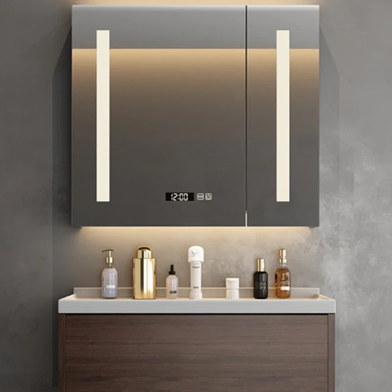 Modern Luxury Walnut Solid Wood Bathroom Cabinet Combination Wash Hands Basin Cabinet Integrated Ceramic Home Furniture