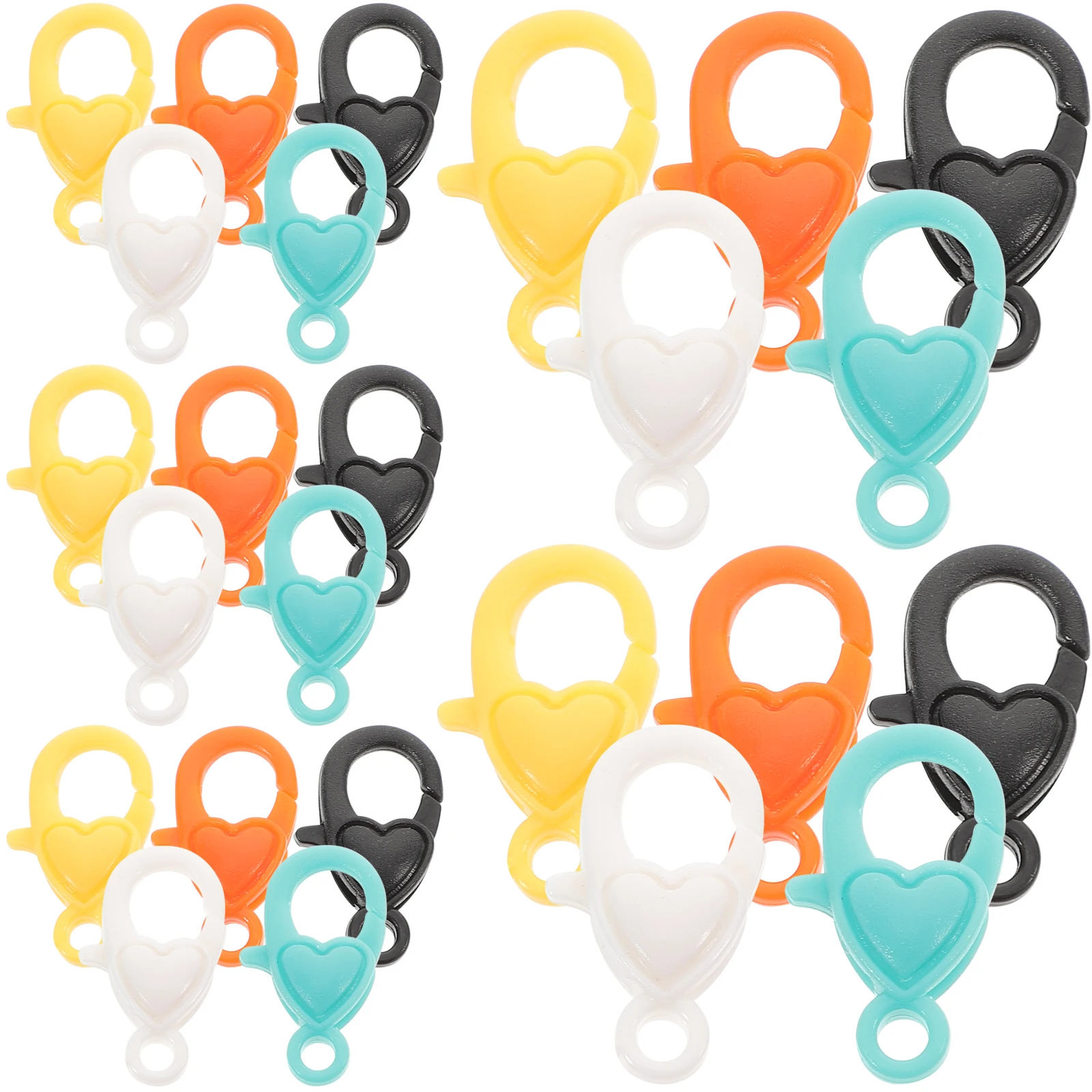 

50pcs Heart Shaped Lobster Clasps Rotatable Buckles for Diy Jewelry Making Bracelet Necklace Accessories Mixed Colors