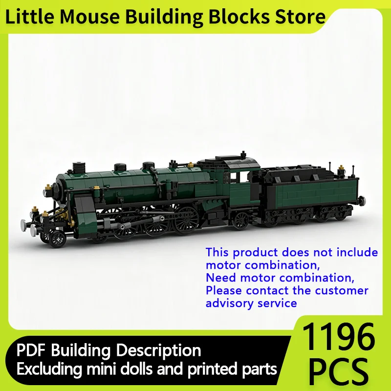 City Car Model MOC Building Bricks S3/6 Steam Locomotive Modular Technology Children Holiday Gifts Assemble Toys Suit