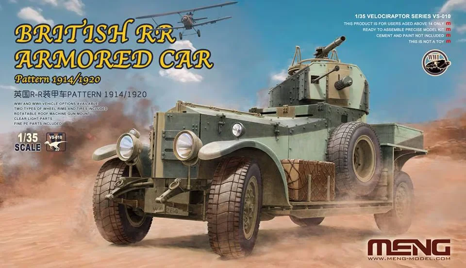 

MENG VS-010 1/35 British RR Armored Car Pattern 1914/1920 Military Assembled Scale Model Kit DIY Toys Collectible Birthday Gifts