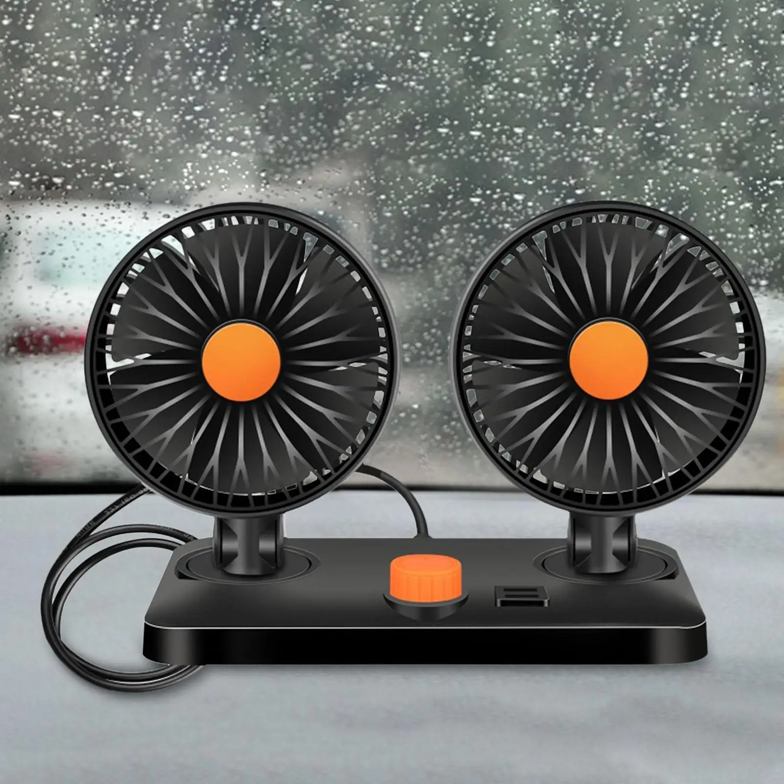 Car Cooling Fan with 2 Speeds Compact Portable Fan for Van Sedan Boat