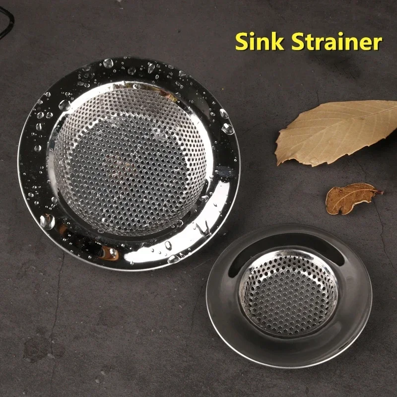 Kitchen Stainless Stee Sink Strainer Bathtub Hair Catcher Stopper Bathroom Drain Hole Filter Trap Metal Floor