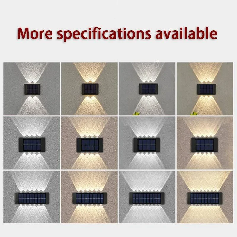 Outdoor Solar Wall Lamps LED Waterproof Up and Down Luminous Lighting Wall Lights Sunlight Powered Garden Decor Landscape Light