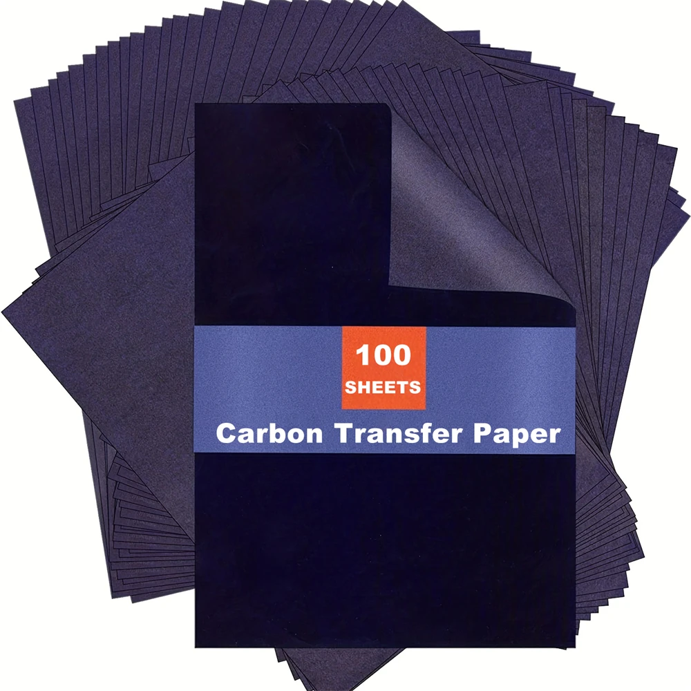 100PCS A4 Carbon Paper Graphite Transfer-Paper Graphite Paper For Tracing Drawing Patterns On Wood Projects Canvas Fabric