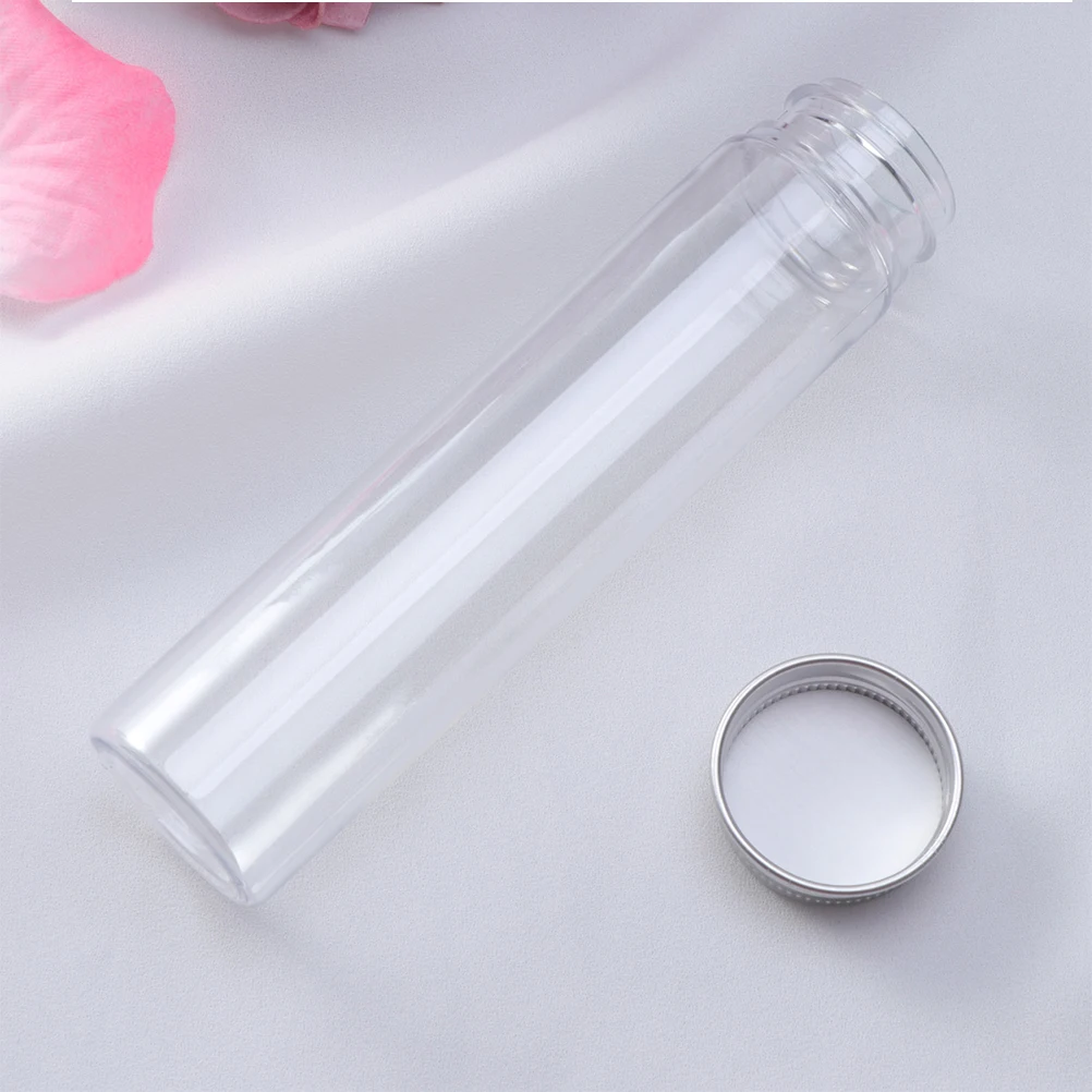 

6PCS 110ml Plastic Clear Test Tubes Flat-bottomed Candy Travel Lotion Containers with Screw Caps
