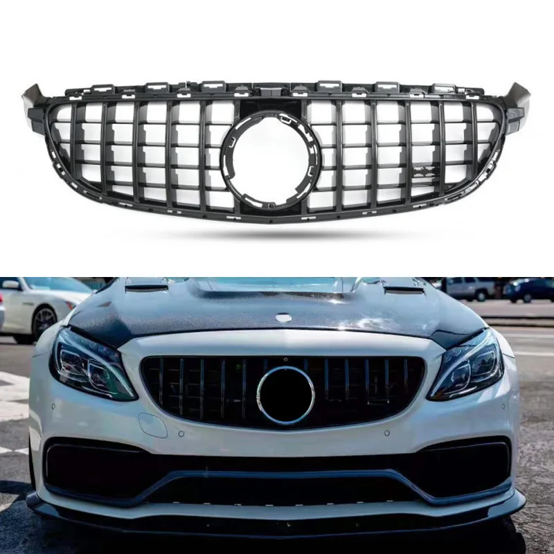 

Передняя решетка для Mercedes C Class W205 GT R GTR Решетка C63 без эмблемы 2019 2020 2021+ GT